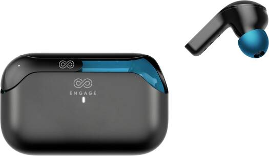 Engage PODS E98 Bluetooth Earbuds, JL6976 Support, AI Smart ENC Technology, 800 mAh Battery Capacity, Power Level Display, IPX5 Rate Protection, Black